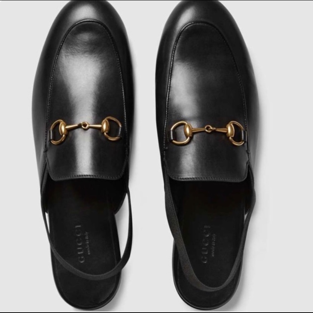 Gucci Black Leather Slingback 9 1/2